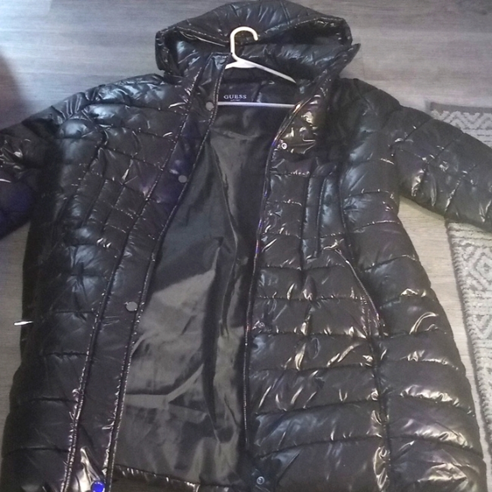 Black knee length Guess Coat